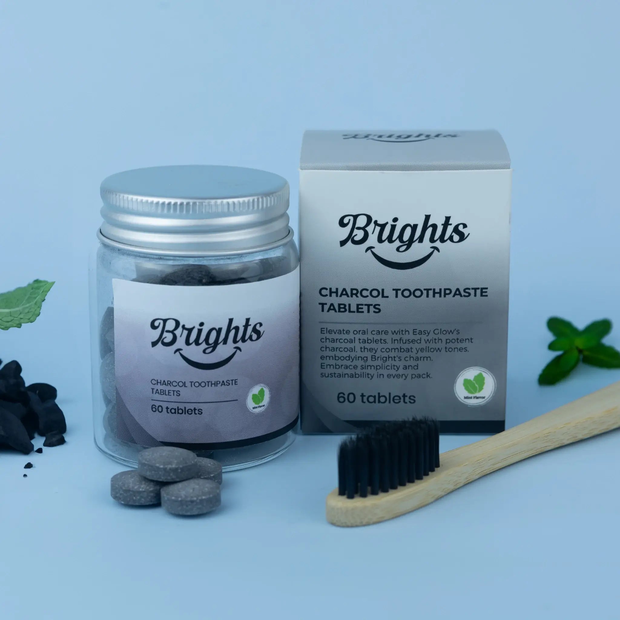 BRIGHTS TOOTHPASTE TABLETS - CHARCOAL MINT