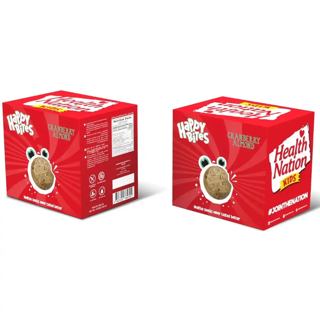 HEALTH NATION KIDS CRANBERRY ALMOND HAPPY BITES