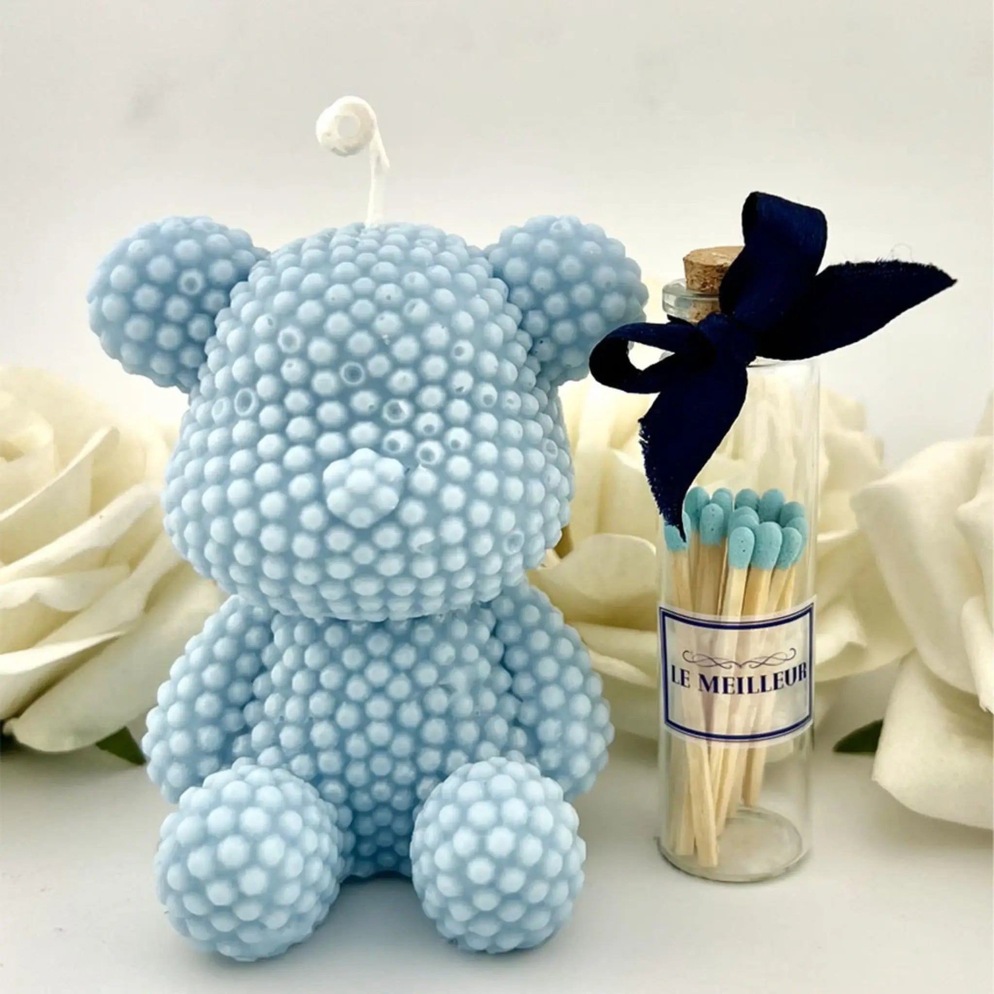 LE MEILLEUR BLUE TEDDY SCENTED CANDLE WITH MATCHES