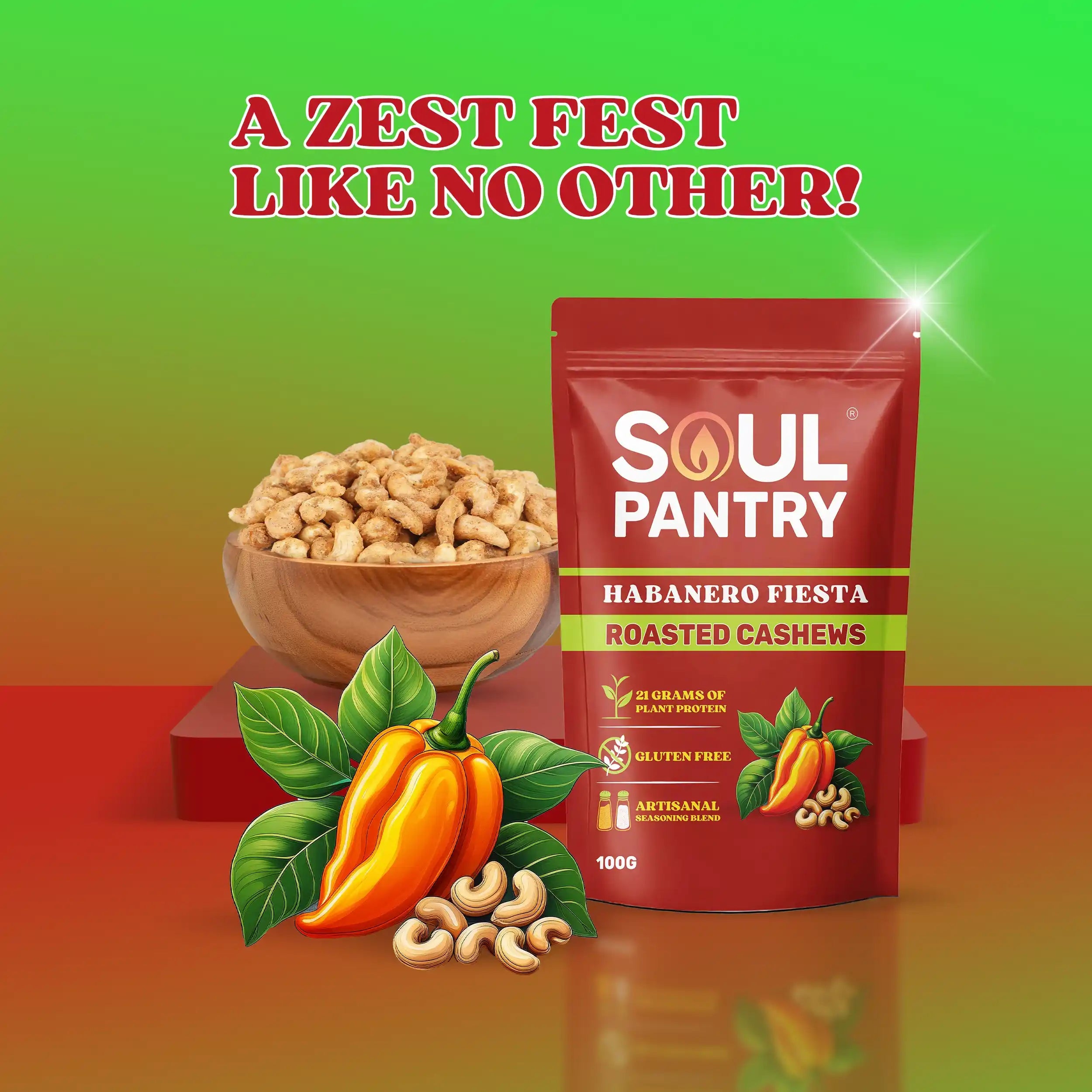 SOUL PANTRY HABANERO CASHEWS (100g)