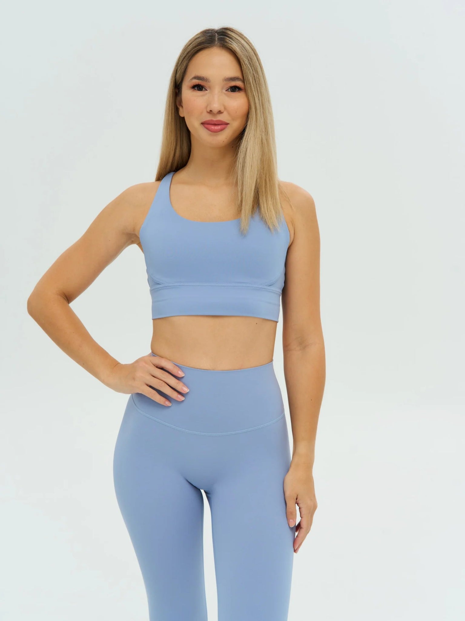 DUNIQ CROSS BACK SPORTS BRA - SKY BLUE - SQOON