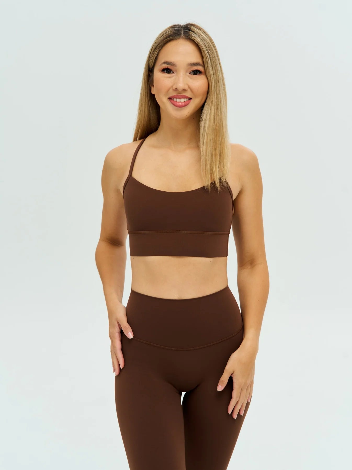 DUNIQ ONE STRAP SPORTS BRA - CHESTNUT BROWN - SQOON