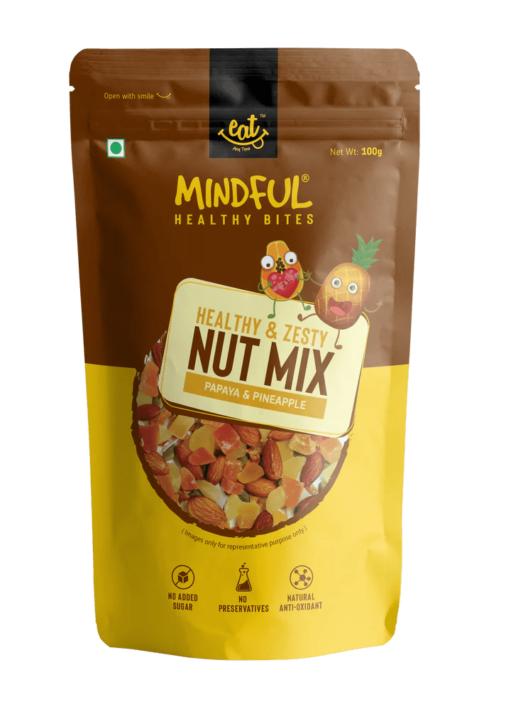 EAT ANYTIME PAPAYA & PINEAPPLE TRAIL MIX - SQOON