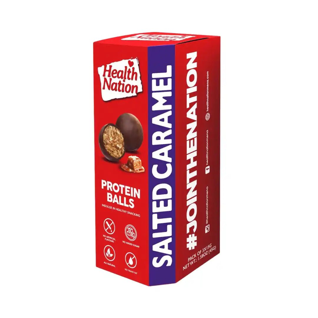 HEALTH NATION SALTED CARAMEL PROTEIN BALLS - SQOON