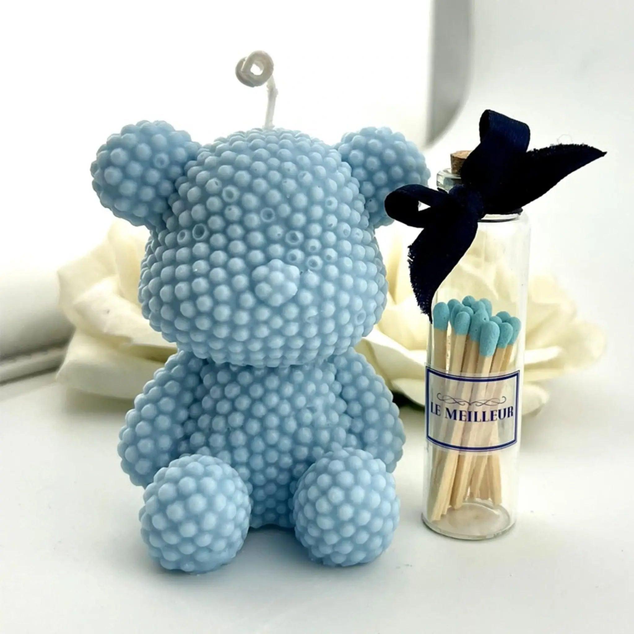 LE MEILLEUR BLUE TEDDY SCENTED CANDLE WITH MATCHES - SQOON