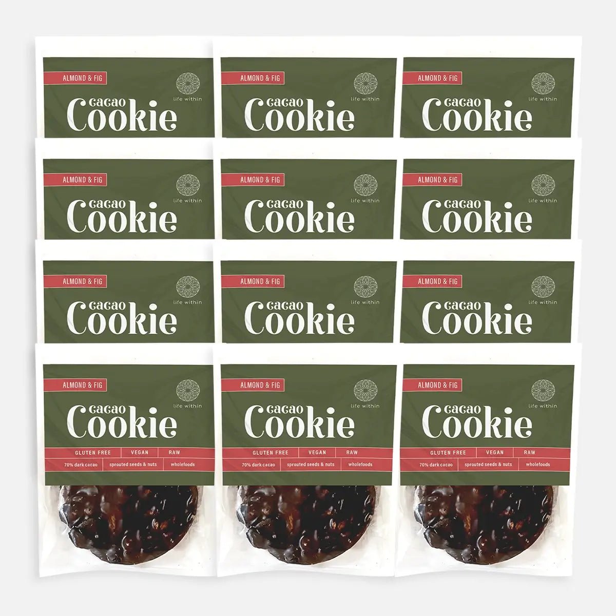 LIFE WITHIN ALMOND & FIG CACAO COOKIES - PACK OF 12 - SQOON