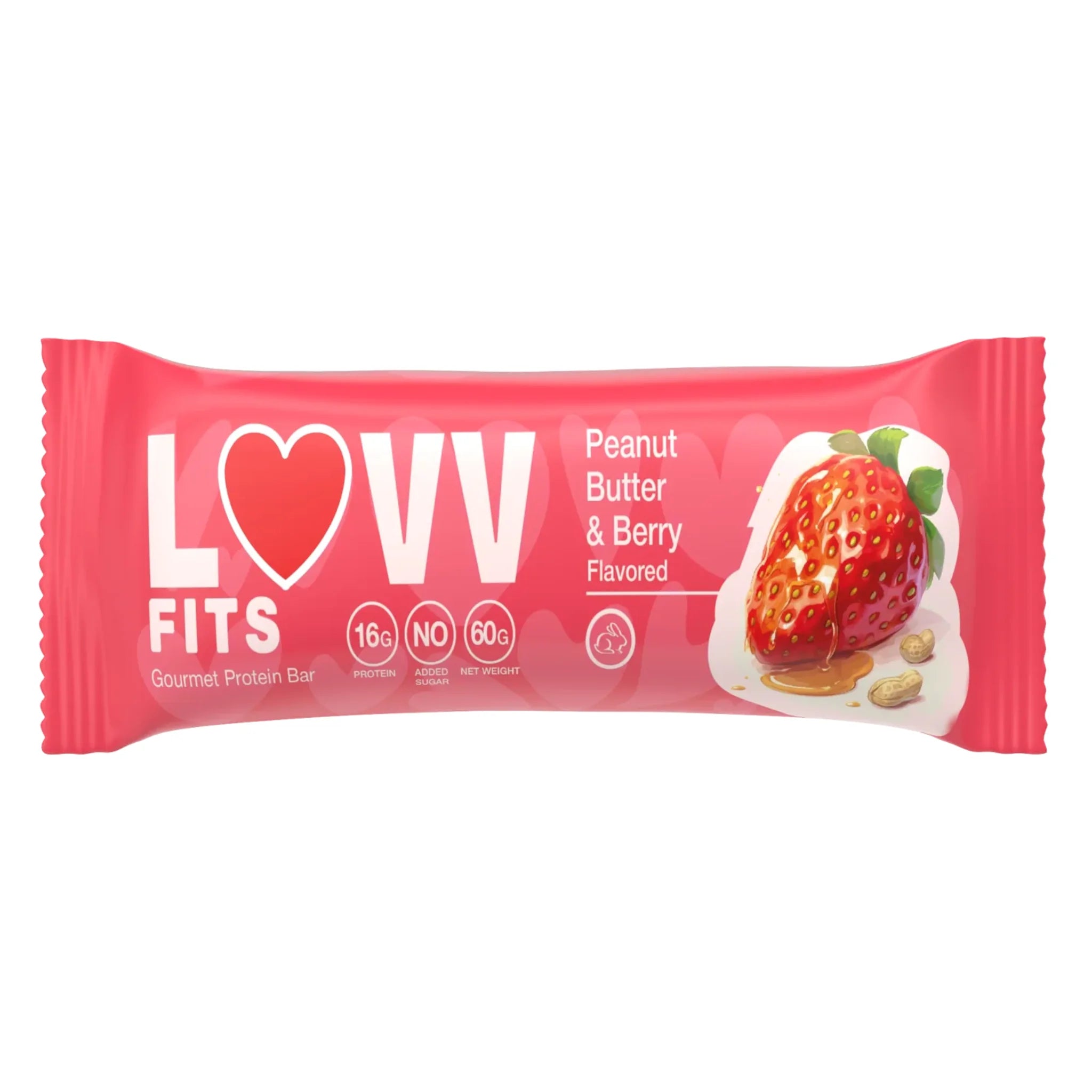 LUVV FITS PEANUT BUTTER AND BERRY GOURMET PROTEIN BAR - SQOON