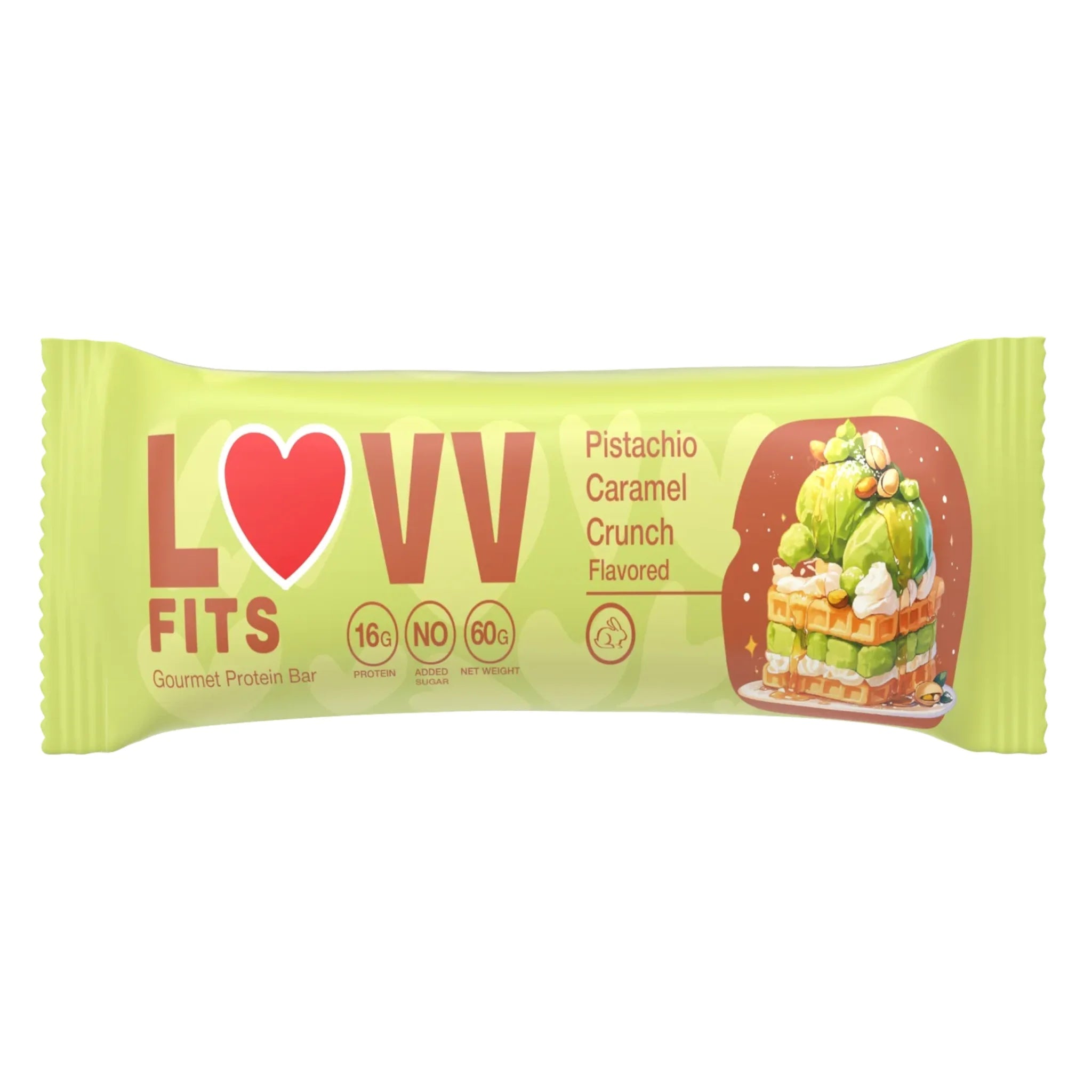 LUVV FITS PISTACHIO AND SALTED CARAMEL GOURMET PROTEIN BAR - SQOON