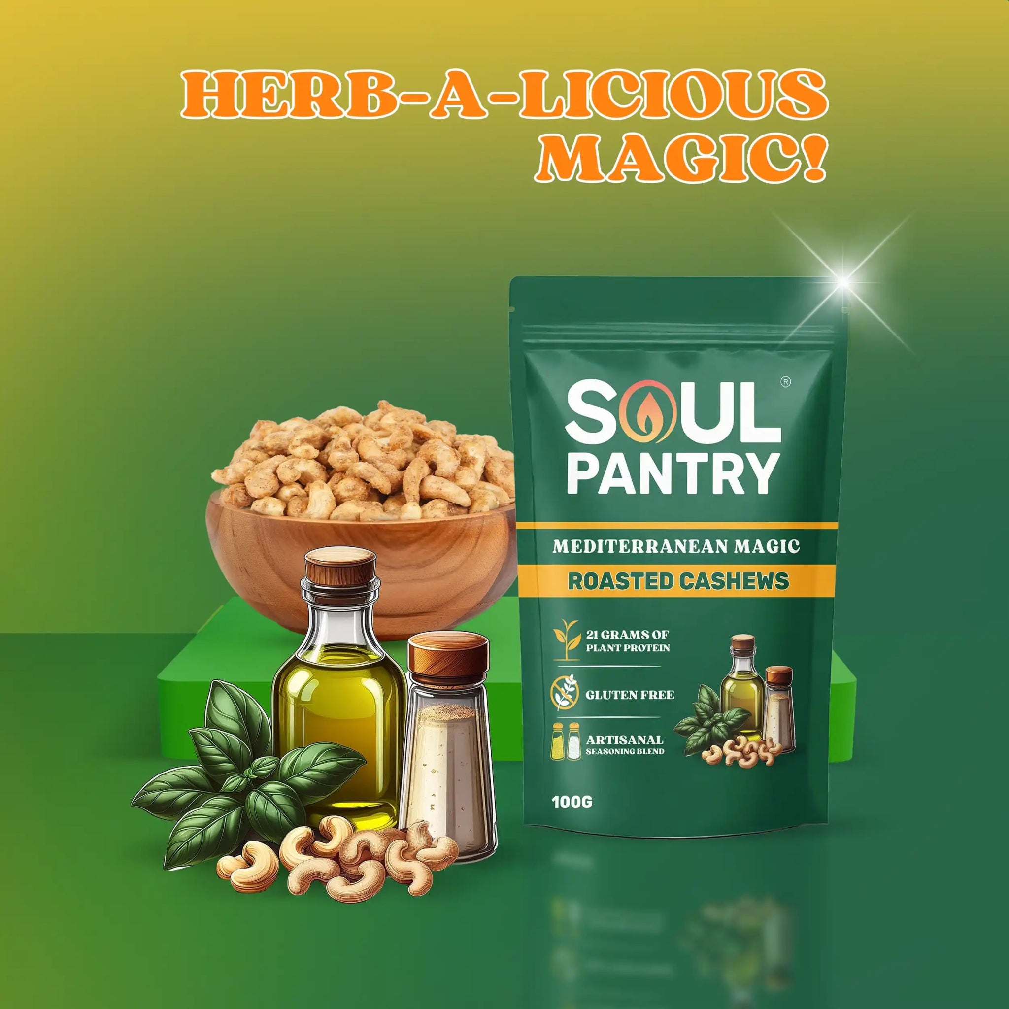 SOUL PANTRY MEDITERRANEAN MAGIC CASHEWS (100g) - SQOON