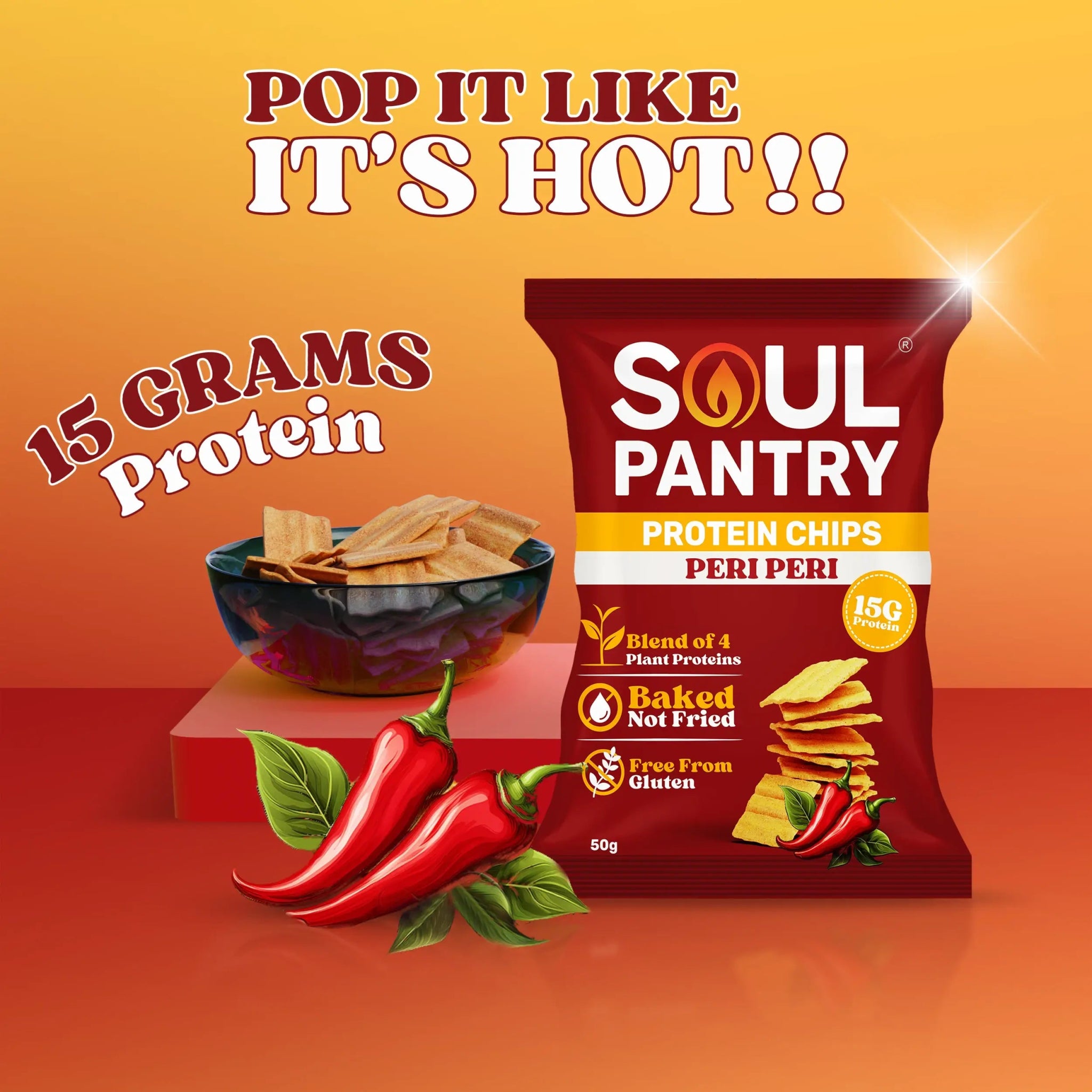 SOUL PANTRY PERI PERI PROTEIN CHIPS - SQOON