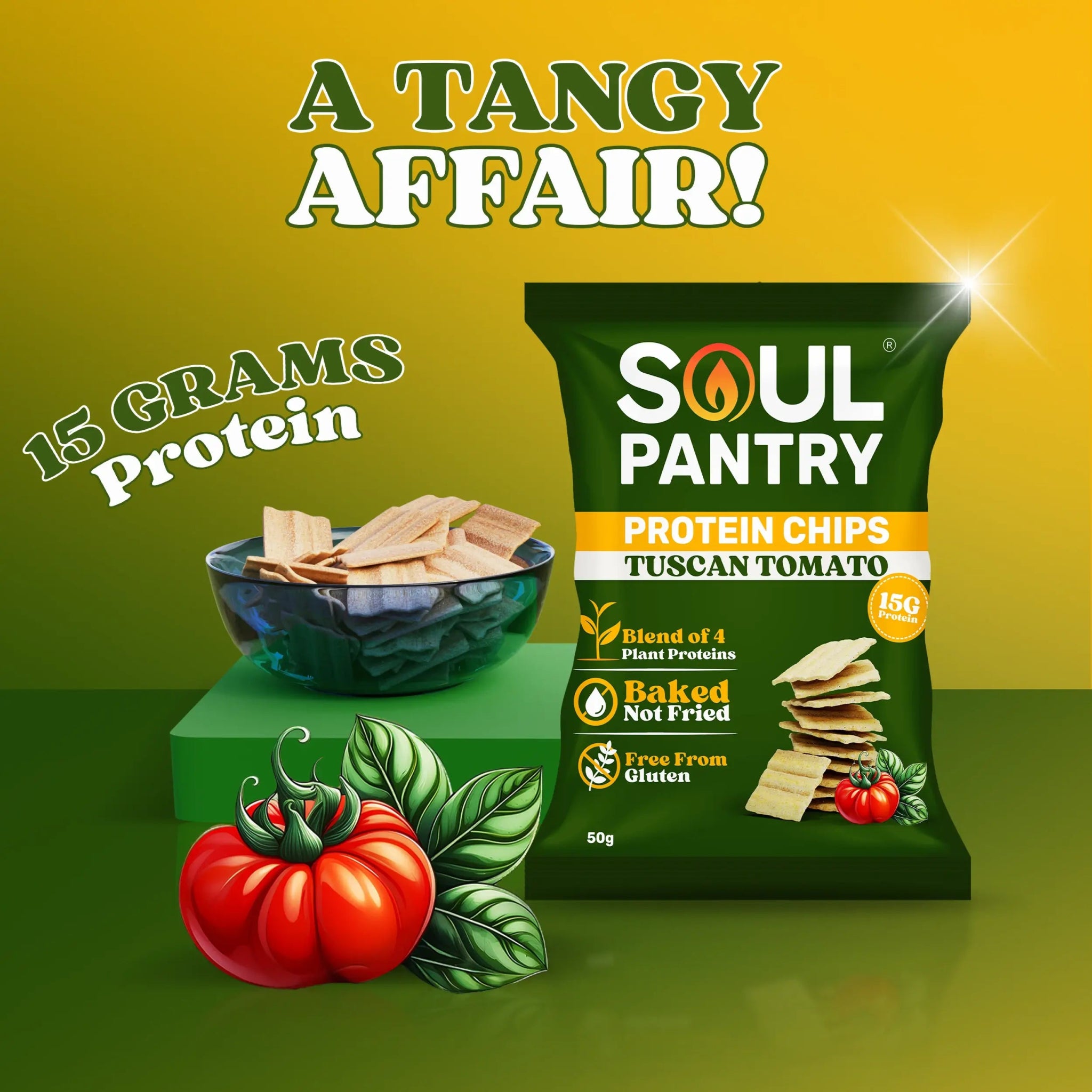 SOUL PANTRY TUSCAN TOMATO PROTEIN CHIPS - SQOON