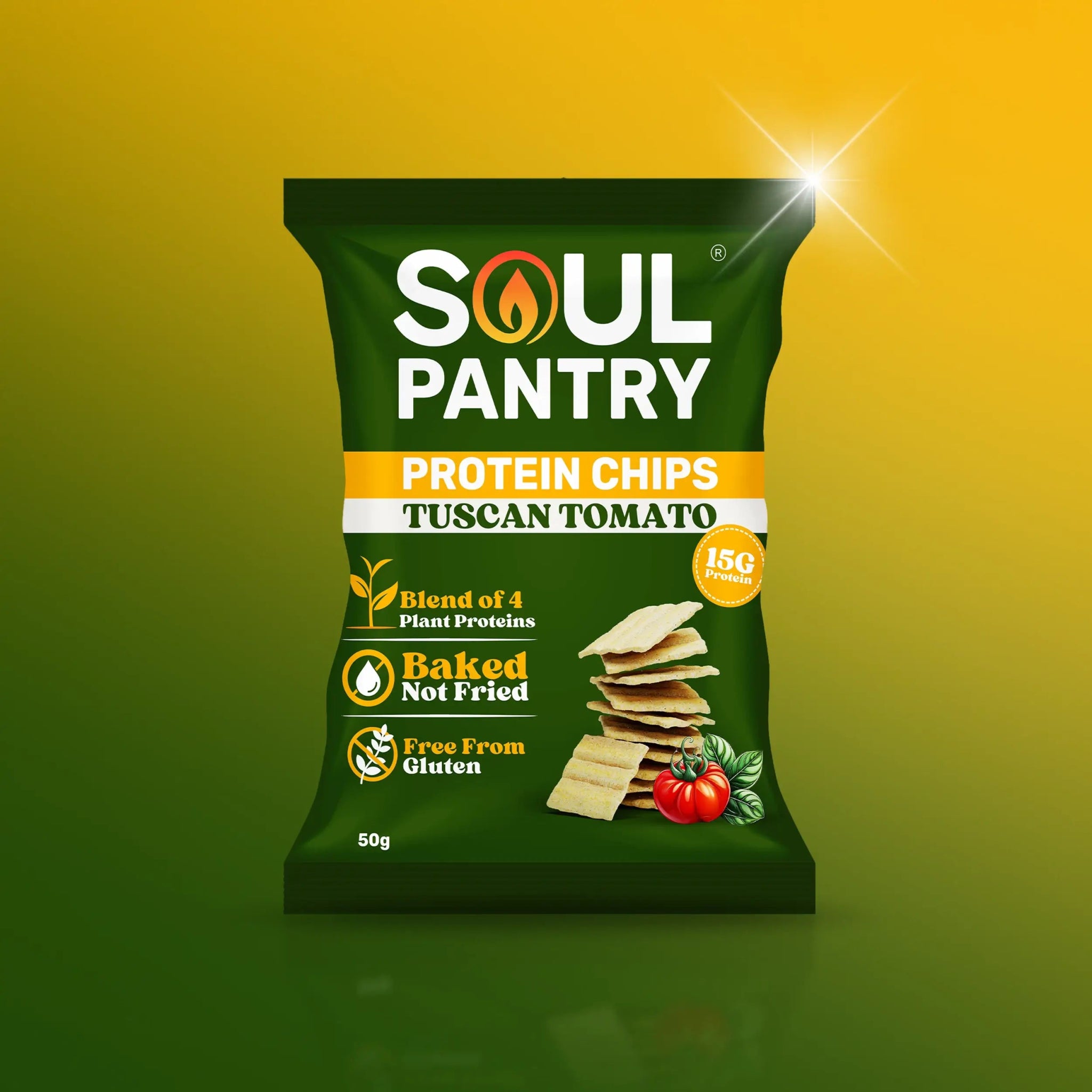 SOUL PANTRY TUSCAN TOMATO PROTEIN CHIPS - SQOON