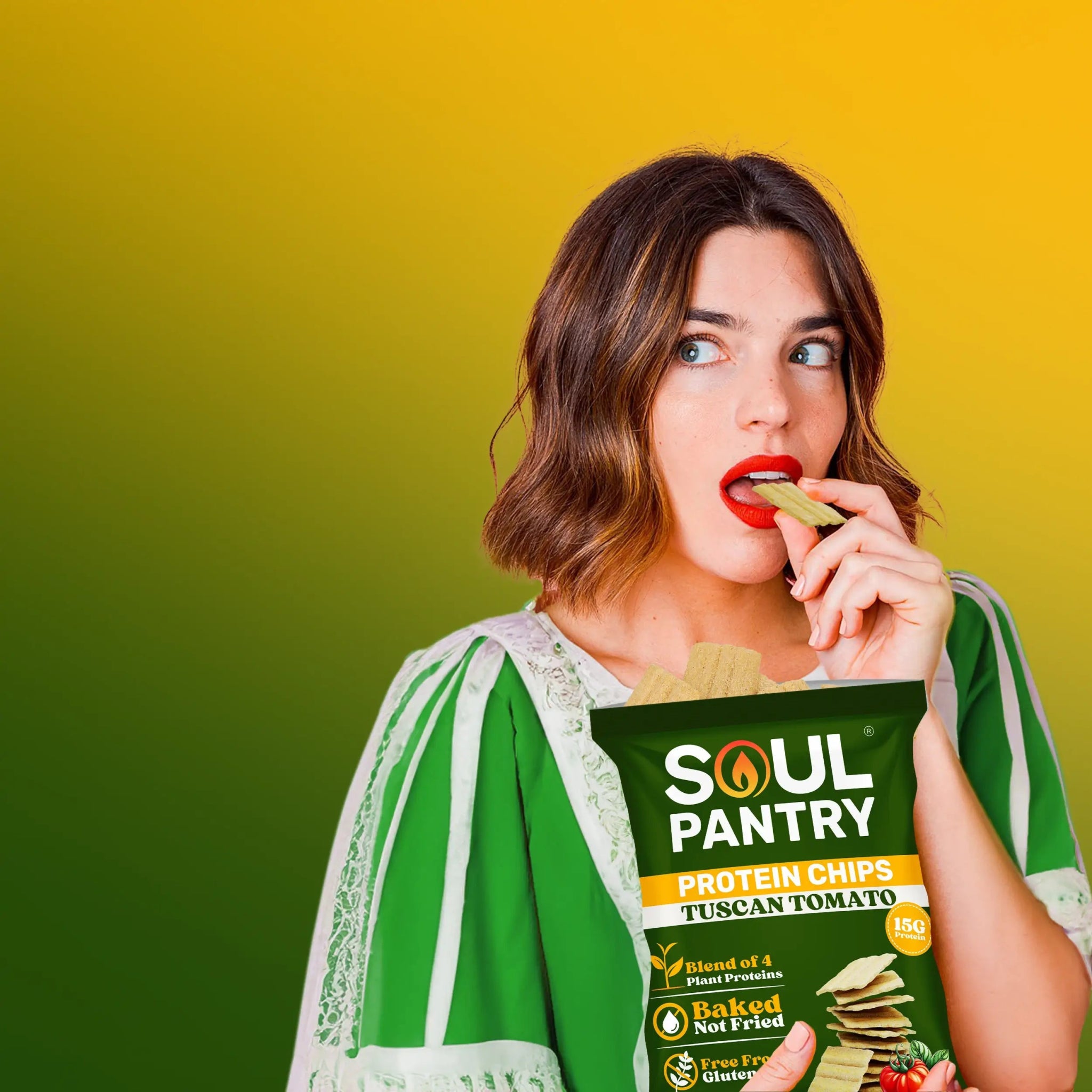 SOUL PANTRY TUSCAN TOMATO PROTEIN CHIPS - SQOON